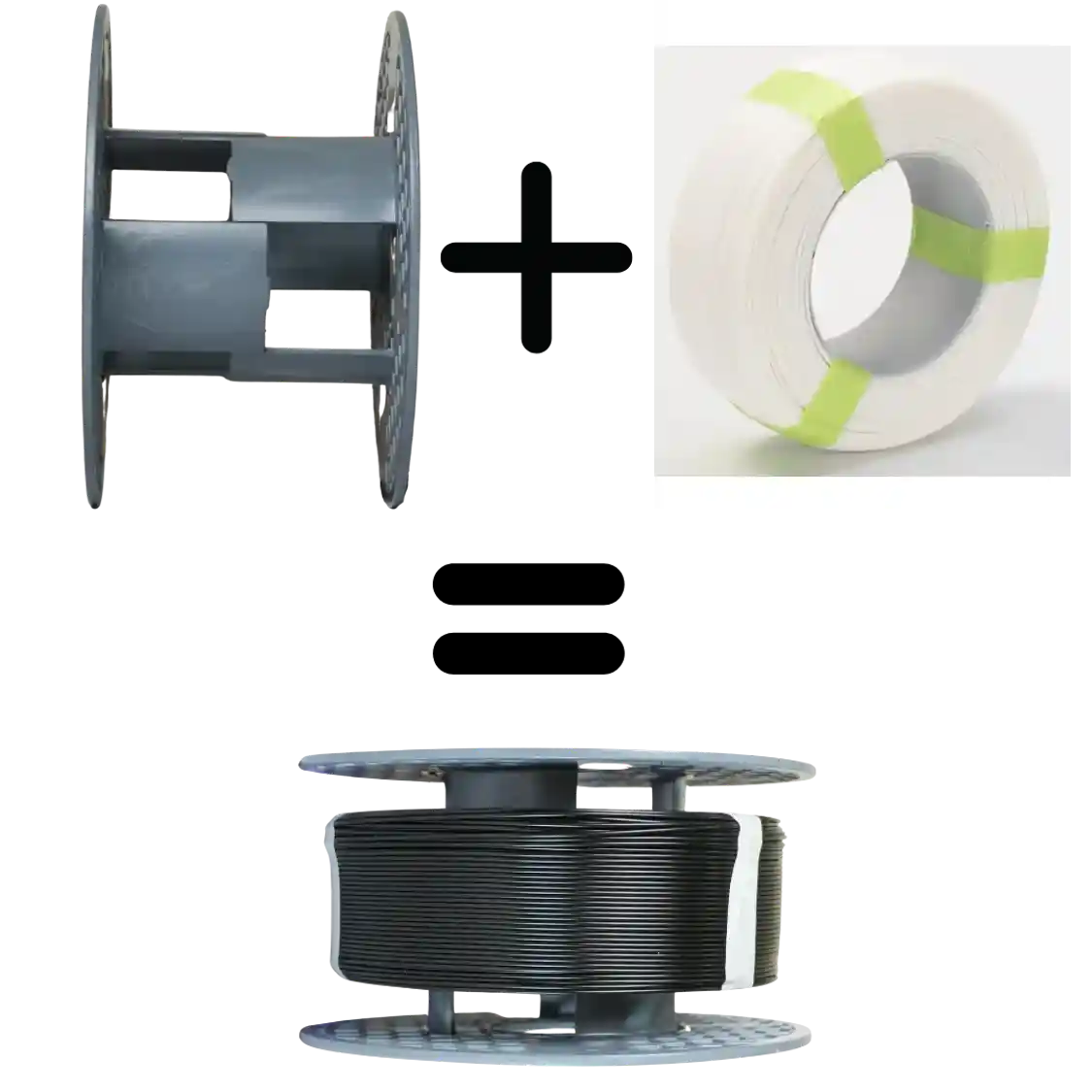 Combo carrete reutilizable + filamento PLA color blanco